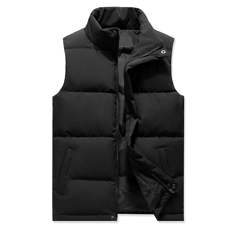 

Winter Down Men's Vest Coat Men's Standing Collar Down Casual Youth Korean Version Thickened Warm Solid color zipper Vests B11