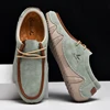 New 2024 Autumn Handmade Leather Casual Men Shoes Design Fashion Sneakers Man Loafers Breathable Low Top Flat FootWear Driving 4