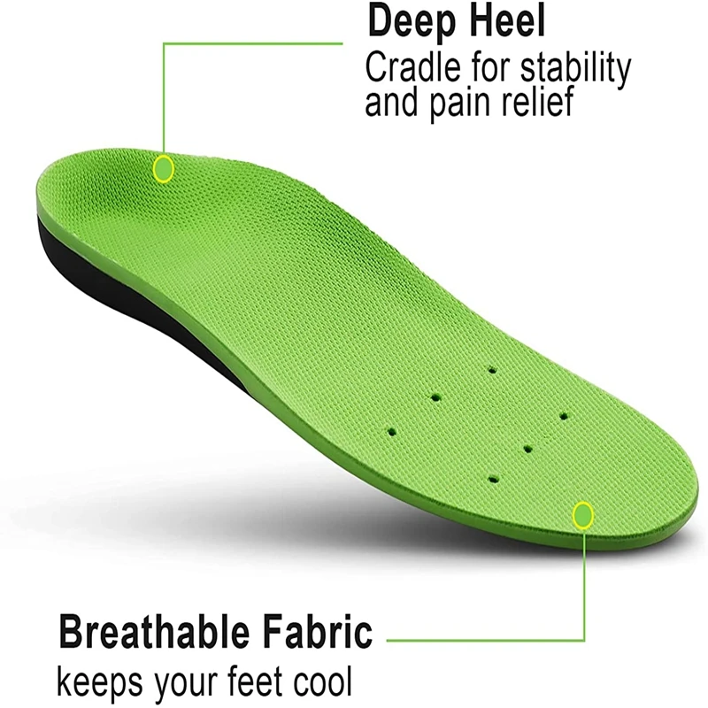 Orthopedic High Arch Support Insoles Shoes Sole for Feet Arch Pad  Relieve Plantar Fasciitis Pain Flat Foot Sports Shoes Insert