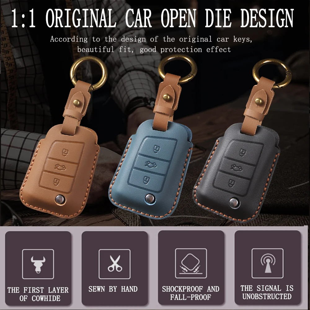 Premium Leather Car Key Case Cover