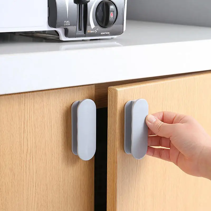 Handles Kitchen Cabinet Adhesive Auxiliary Handle Kitchen Cupboard Door Pulls Drawer Wardrobe Self-Adhesive Handle Home Tool