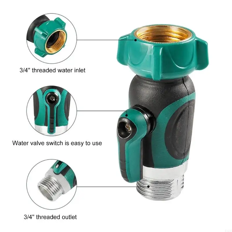 Portable Sturdy Plastic Water Hose Shut Off Valves Set for Rain Barrels With 3/4" Thread and Pipeline Tape Daily Use