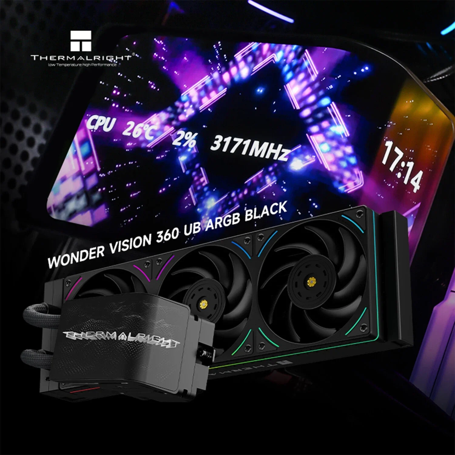 Thermalright Wonder Vision 360 UB ARGB ブラック CPU水冷クーラー