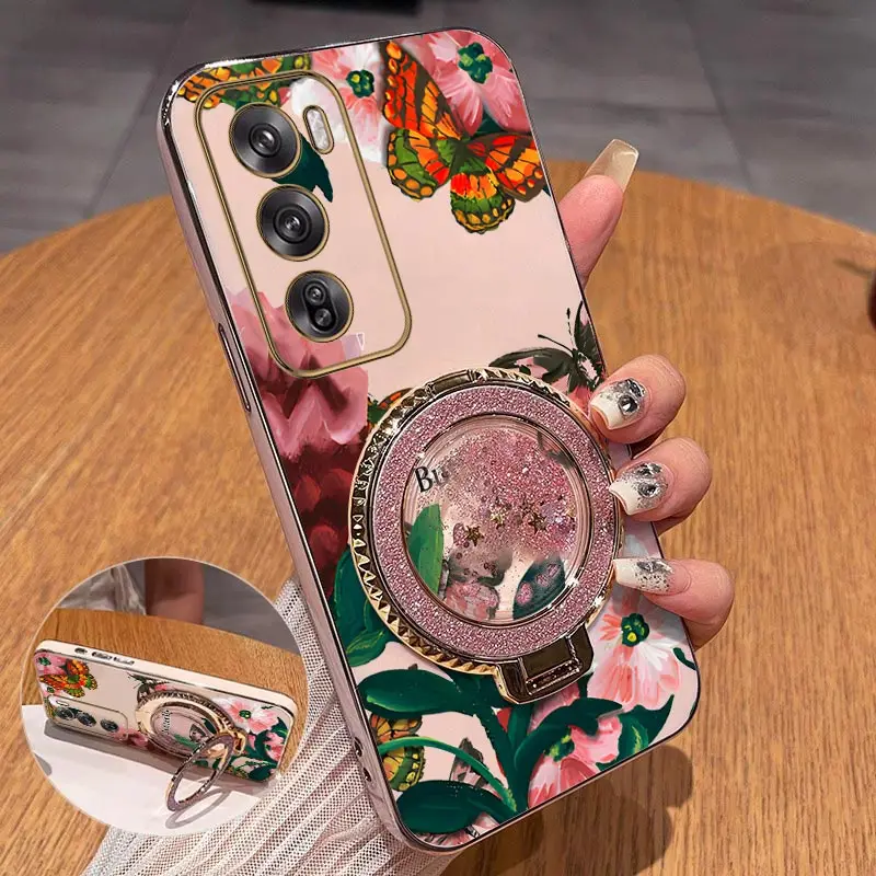 Reno Series Colorful Butterflies Plating Phone Case