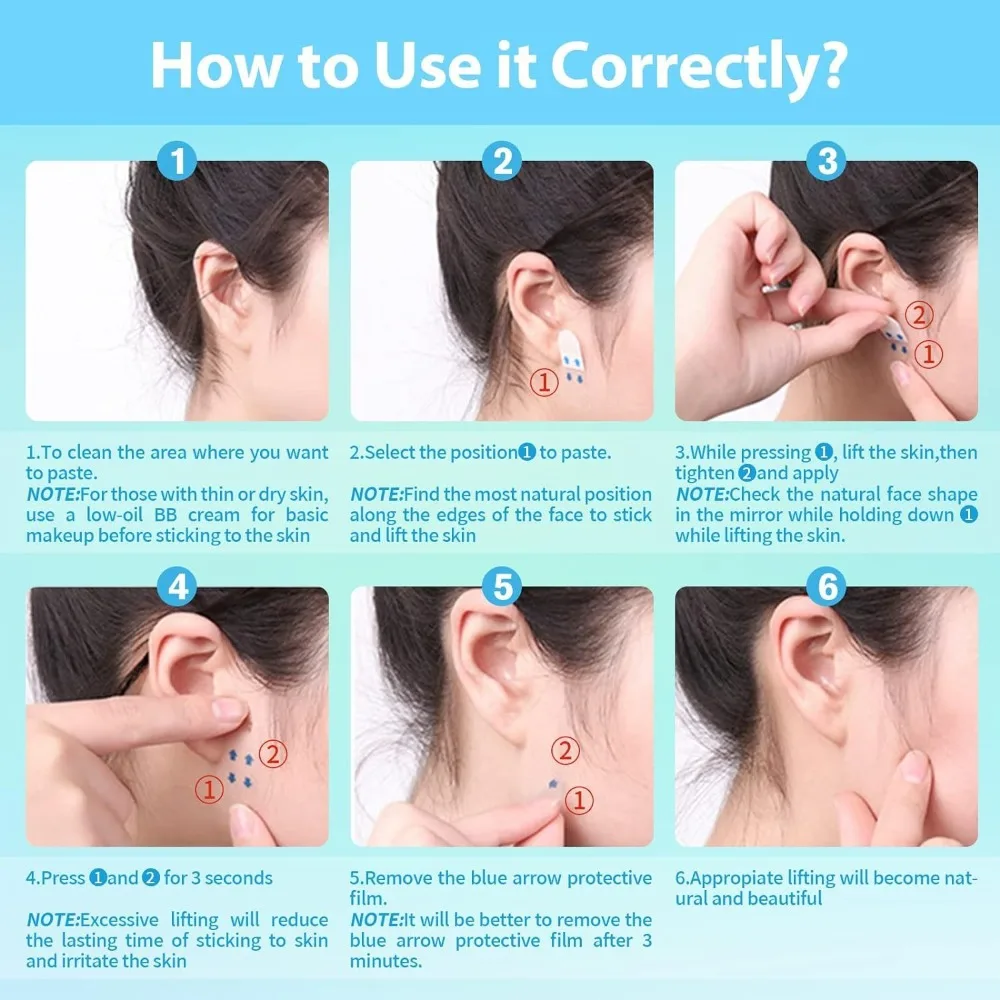 50pcs/100pcs 새로운 방수 페이스 리프트 테이프 투명 접착 테이프 얇은 페이스 패치 보이지 않는 리프팅 페이스 스티커 주름
