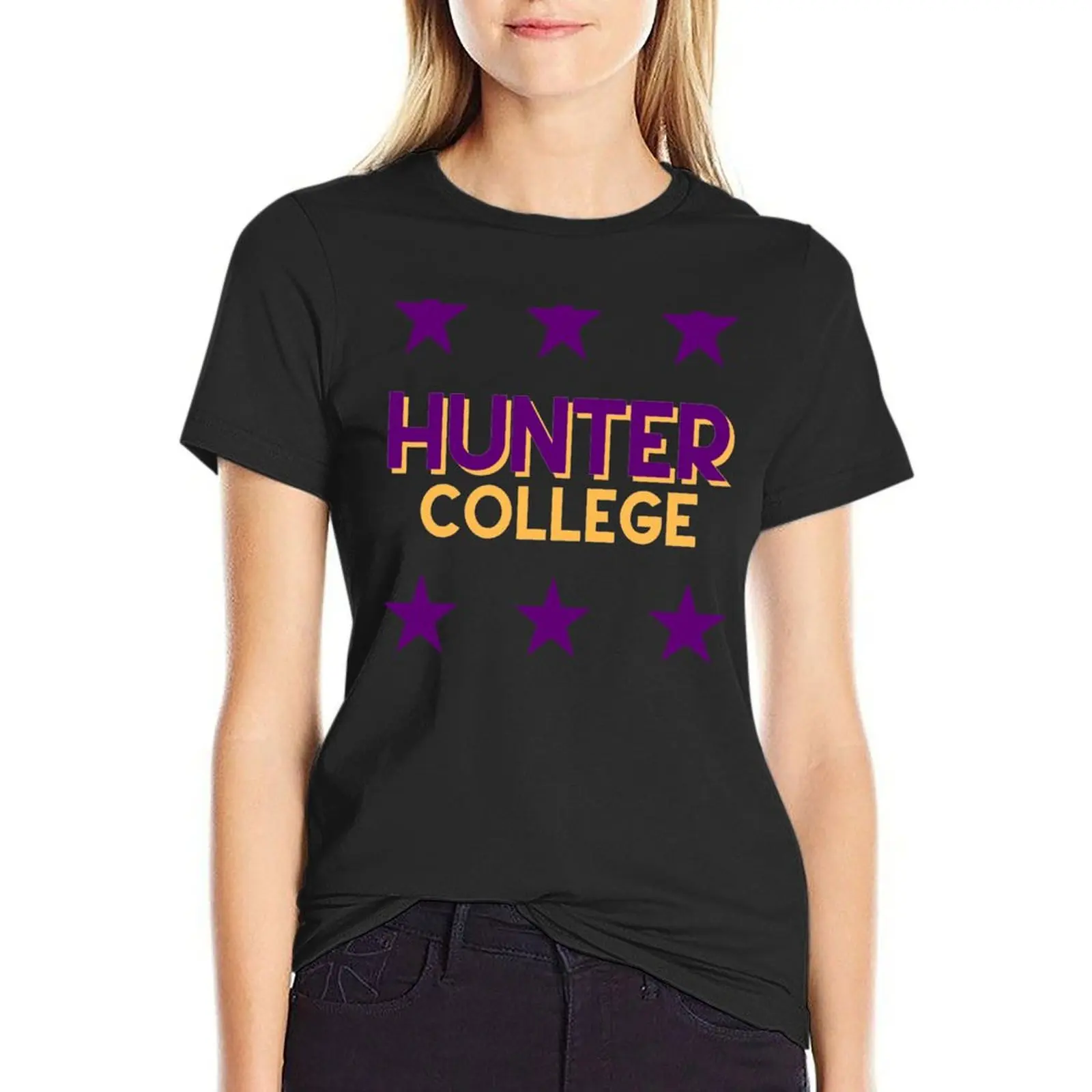 Hunter College T-Shirt summer tops cute clothes cute tops vintage clothes t-shirt dress for Women long