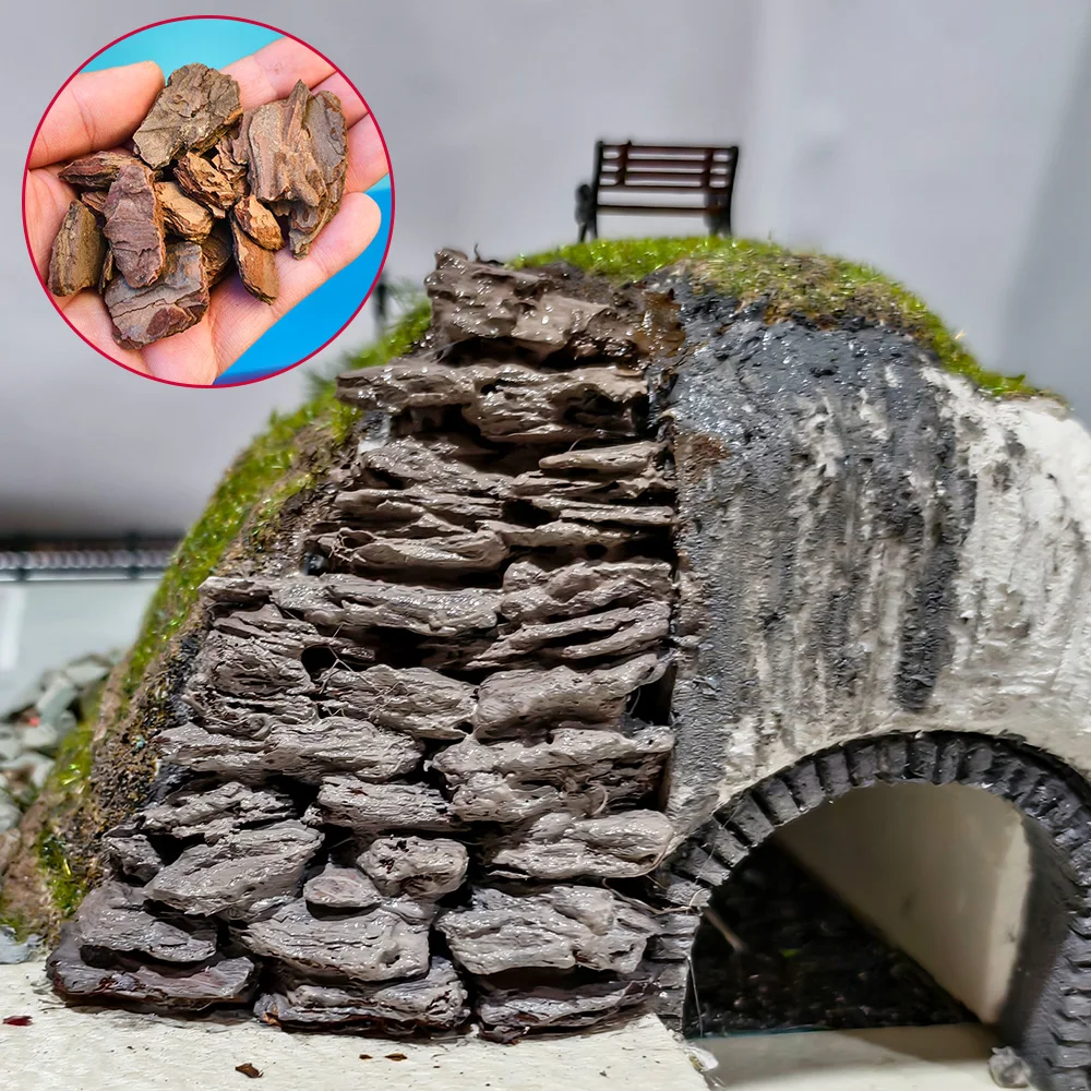 20/50g DIY 시뮬레이션 돌껍질 조립 모델 산 요정 정원 액세서리 철도 제작 미니 벤치 바위 장면 레이아웃