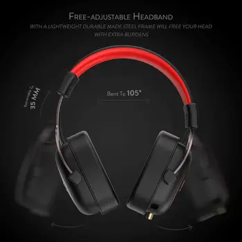 Redragon H510 Zeus Wired Gaming Headset - 7.1 Surround Sound - Memory Foam Ear Pads - 53MM Drivers Detachable Microphone 5