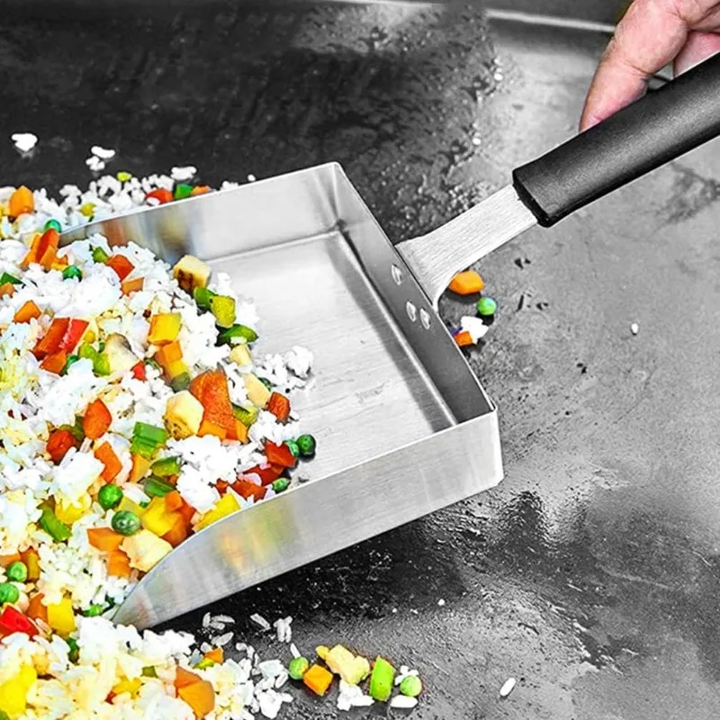 Frying Spatula Stainless Steel Food Mover Burger French Fries Food for Stir-frying and Moving Tools