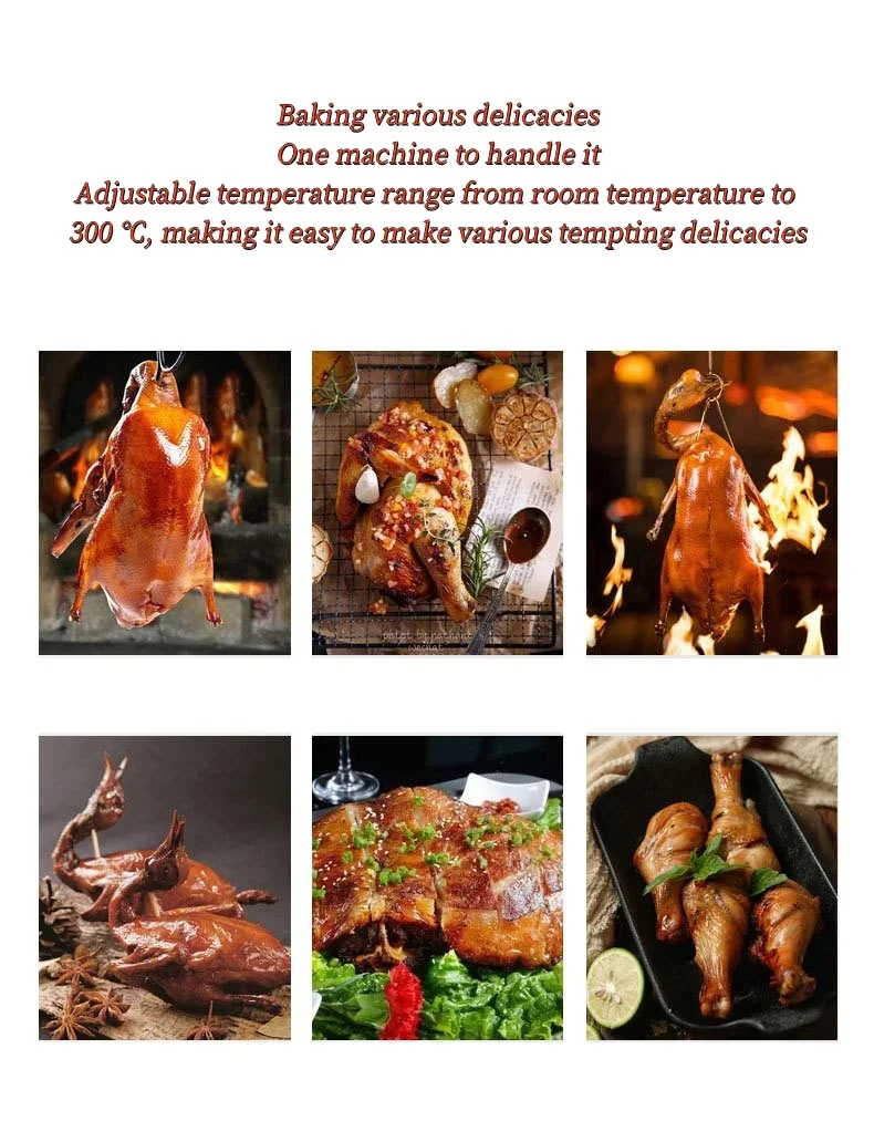 Automatic Rotation 4P Electric Vertical Nine Stick Gas Rotary Roasted Chicken Duck Oven Rotisserie Chicken BBQ Rotisserie Grill 5
