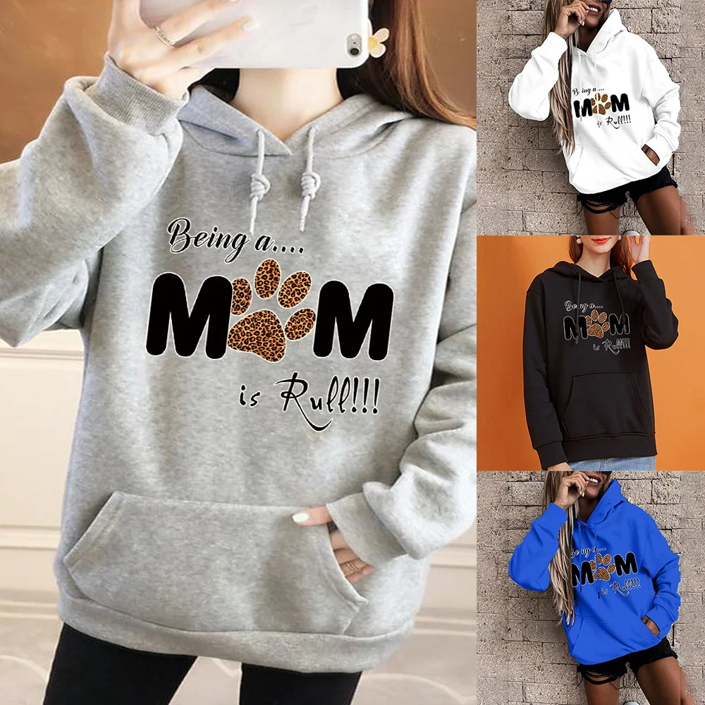 Women's Hoodie Pullover Long Sleeve Loose Hoodie Girl Printed Casual Autumn/Winter Sweatshirts 2022 New Base Long Sleeve Tops