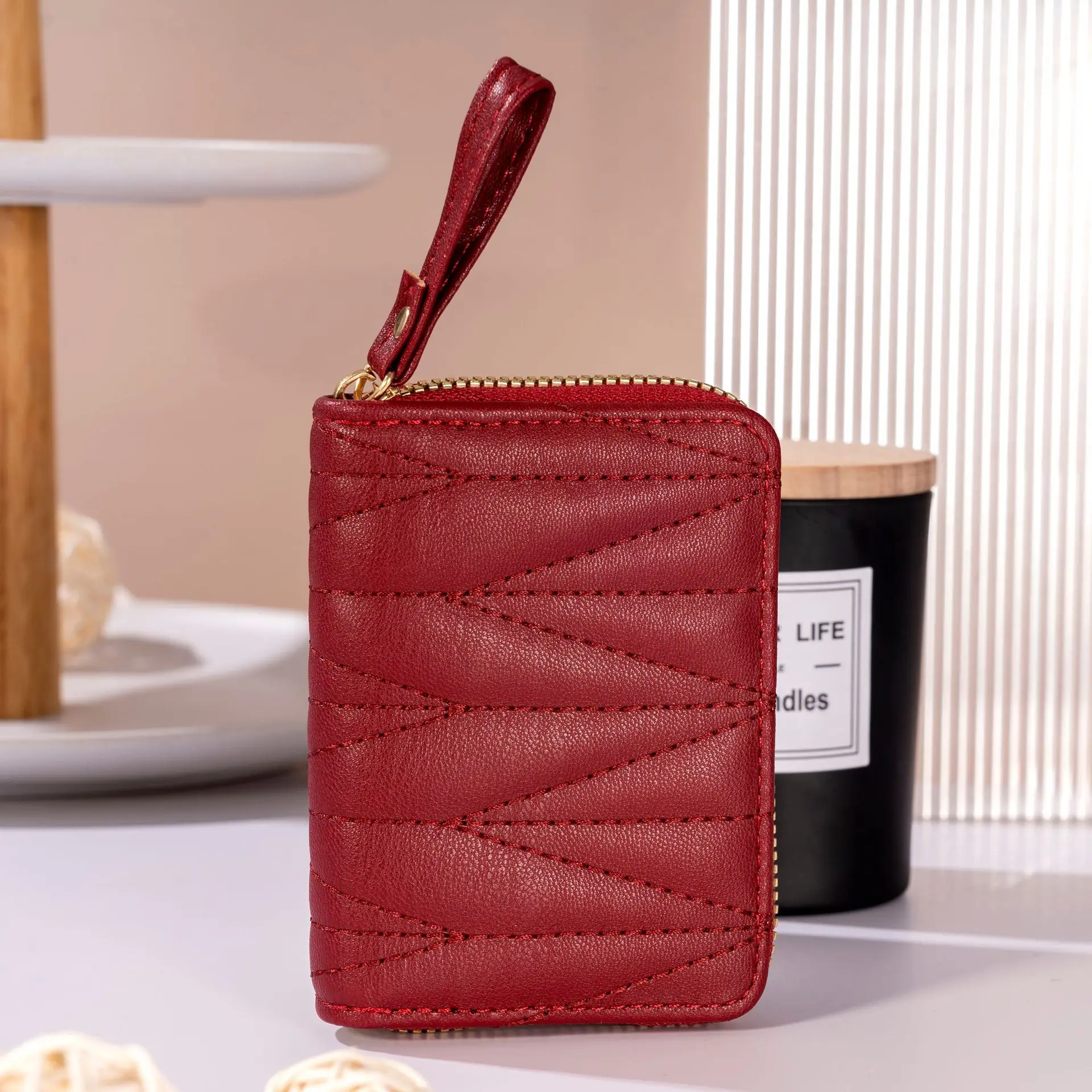 New Woman Super Slim Soft Wallet Credit Card Anti-degaussing Purse Card Holders Fashion Female Zipper Multi-card Large Capacity