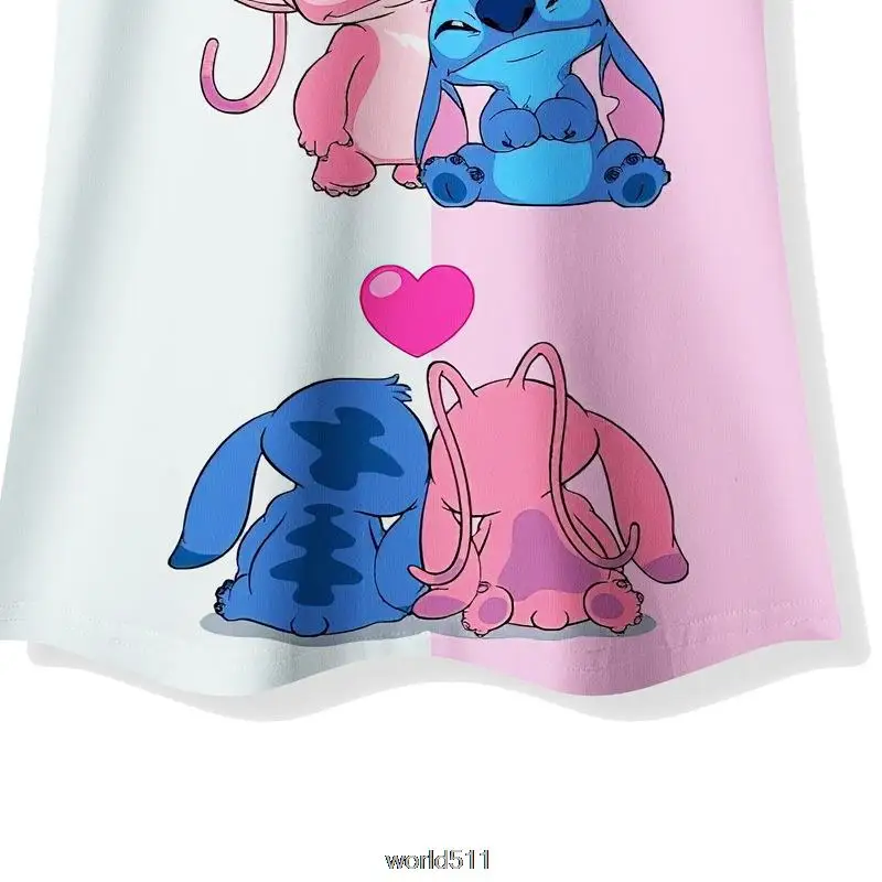 CAN o & Stitch-Ensemble de pyjama à manches longues pour enfants, chemise  de nuit à revers de dessin animé pour garçons et filles, vêtements de nuit  pour bébé - AliExpress