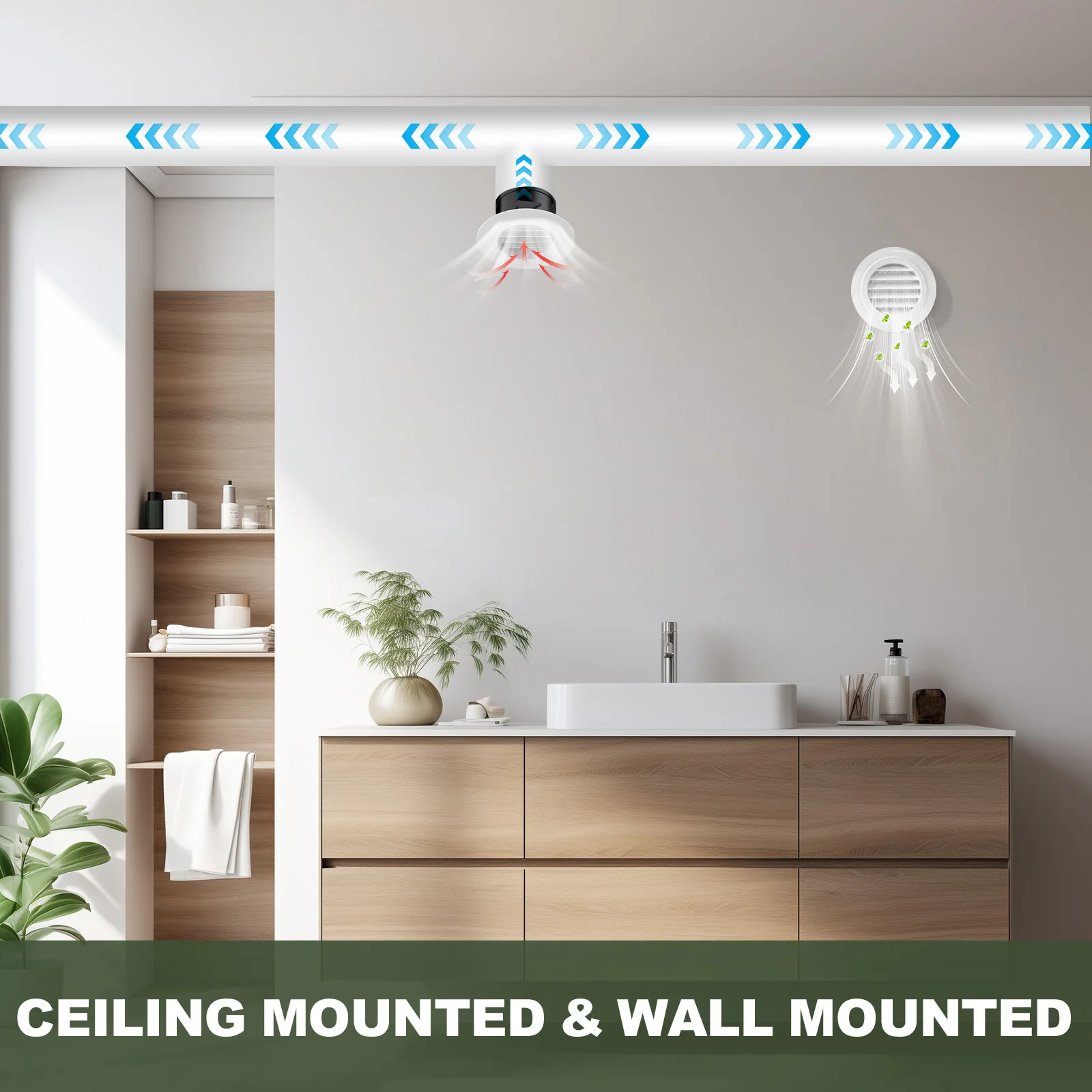 Description Picture 2 of itemAdjustable Air Ventilation Cover Round Ducting Ceiling Wall Hole Abs Air Vent Grille Louver Kitchen Bath Air Outlet Fresh System