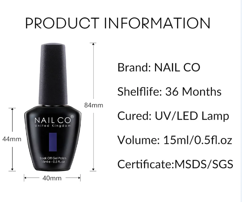 NAILCO-131 색 네일 젤 폴리쉬 오프 LED 세미 퍼머넌트 15ML, 젤 네일아트 하이브리드 바니시, 매니큐어 래커용