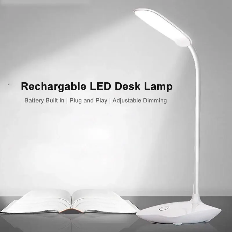 LED Desk Lamp Folding Eye Protection Reading Light Dimmable Touch Switch Type-c Rechargable Battery