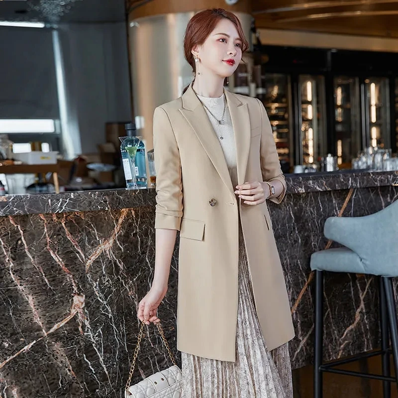 High-end Suits Feminine Temperament Long style, 2024 Spring And Autumn Women's Fashion February And August Professional CoatTide