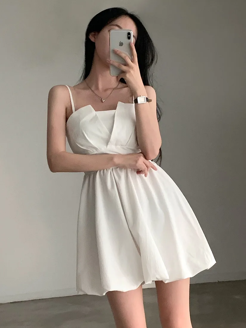 세련된 봄 여름 틈새 디자인 활 매듭 프릴 미니 드레스 여성 짧은 탱크 드레스 나비 모티브 몸집이 작은 꽃 프린트 