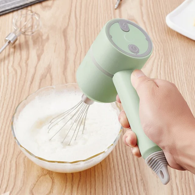 Hand Mixer Electric Lychee 7-Speed Egg Beater with Eject Button and 6 Attachments for Whipping Cream, Dough, Cakes, Bread Maker, Size: 7.5, White