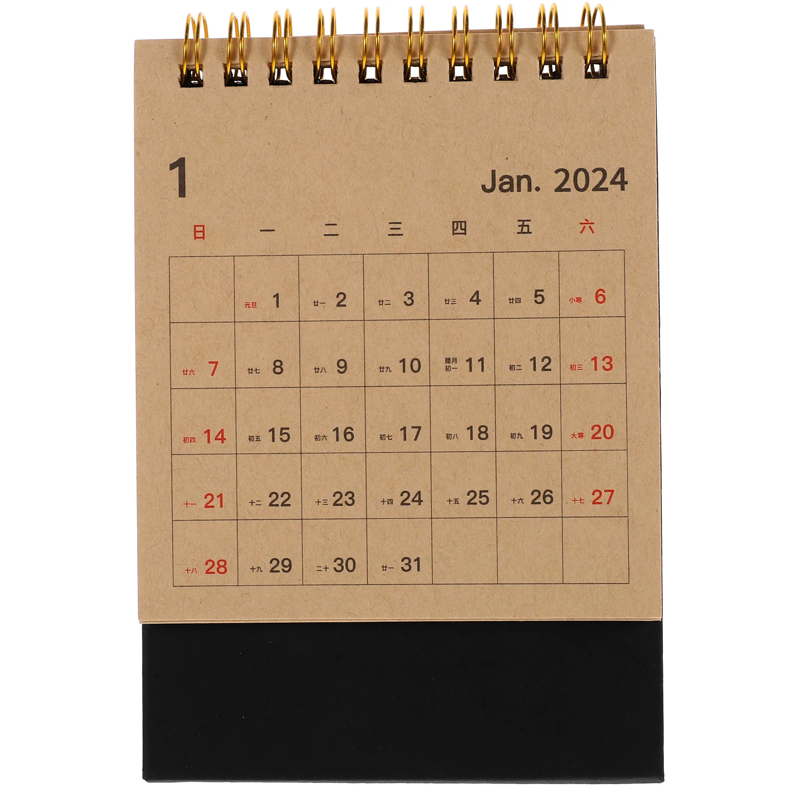2024 Schedule Planner Calendar Desktop Ornament Unprinted Style Office (Small Kraft Paper) (20238-202412) Delicate Decor 2024 mini desk calendar delicate convenient desktop creative decor table ornament