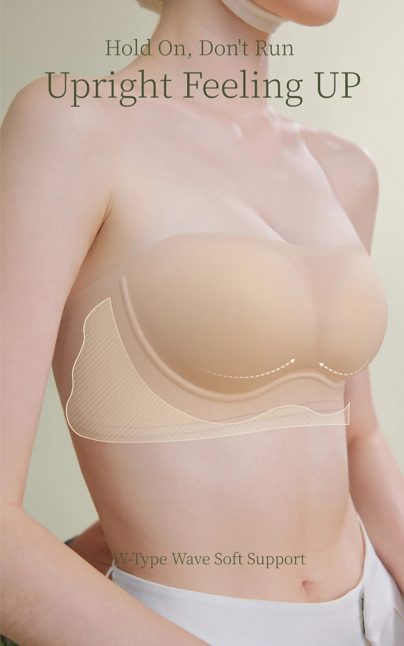 SUJIIN Strapless Bra for Women Wireless Invisible Seamless Push Up Summer Bralette Convertible Multiway Lift Bras Woman MX199