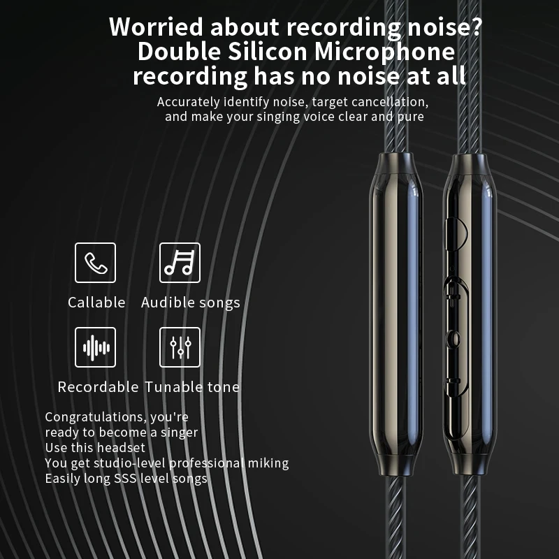 Enhanced HiFi Bass Stereo Wired Earphones with Mic