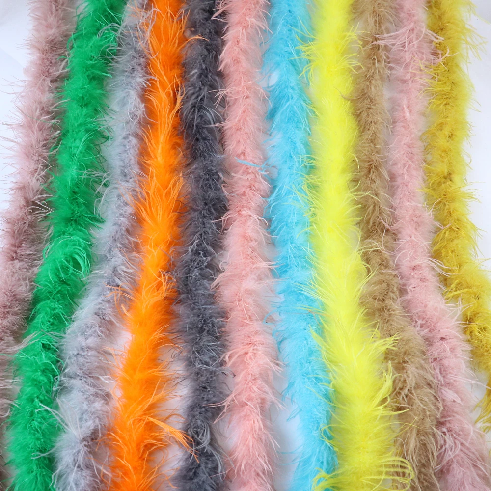 2Meters Feathers Dyed Ostrich Feather Boa White Decorative feathers