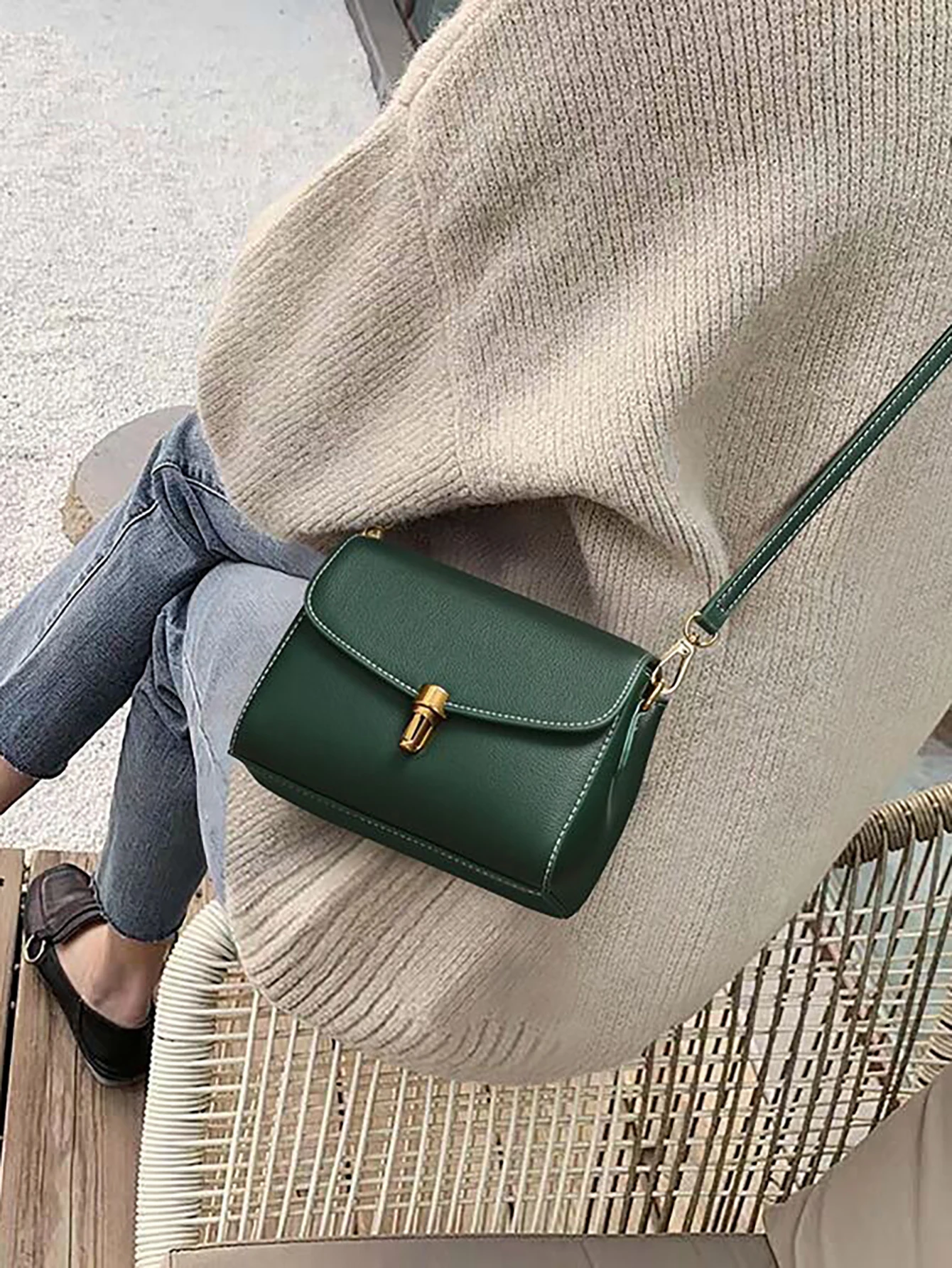 Solid Color Fashion Underarm Pleated Portable Trendy Women's Small Square Bag