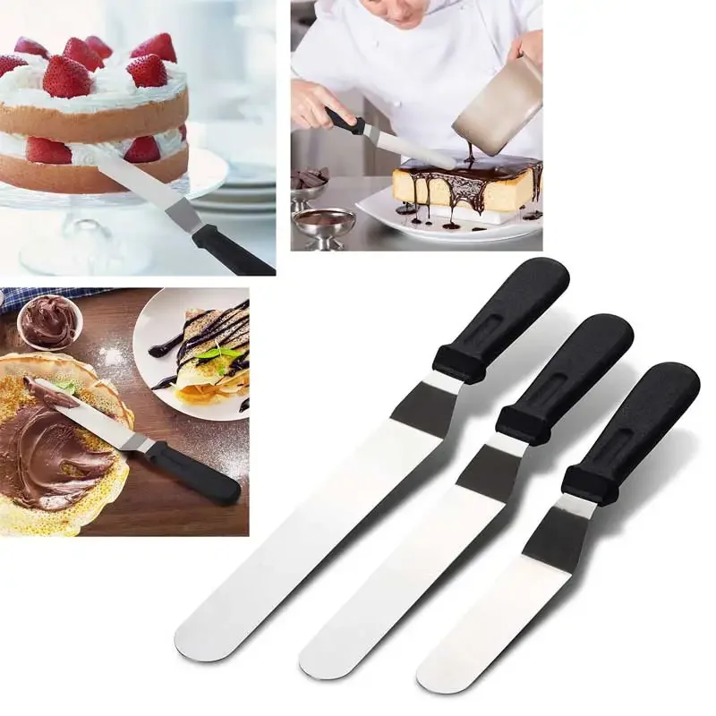 Stainless Steel Baking Spatulas Kitchen Cake Butter Cream Baking Tools Pastry Cake Decor Accessories Spatule Patisserie 6/8/10