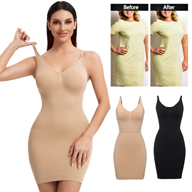 Women Slimming Shapewear Underwear Control Strap Sexy Deep V-Neck Push Up Dress  Body Shaper Spaghetti Waist Trainer Lingerie - AliExpress