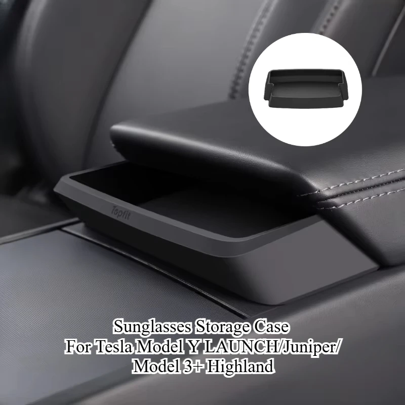 Silicone Car Armrest Box Sunglasses Storage Case with Central Control Glasses and Card Tray