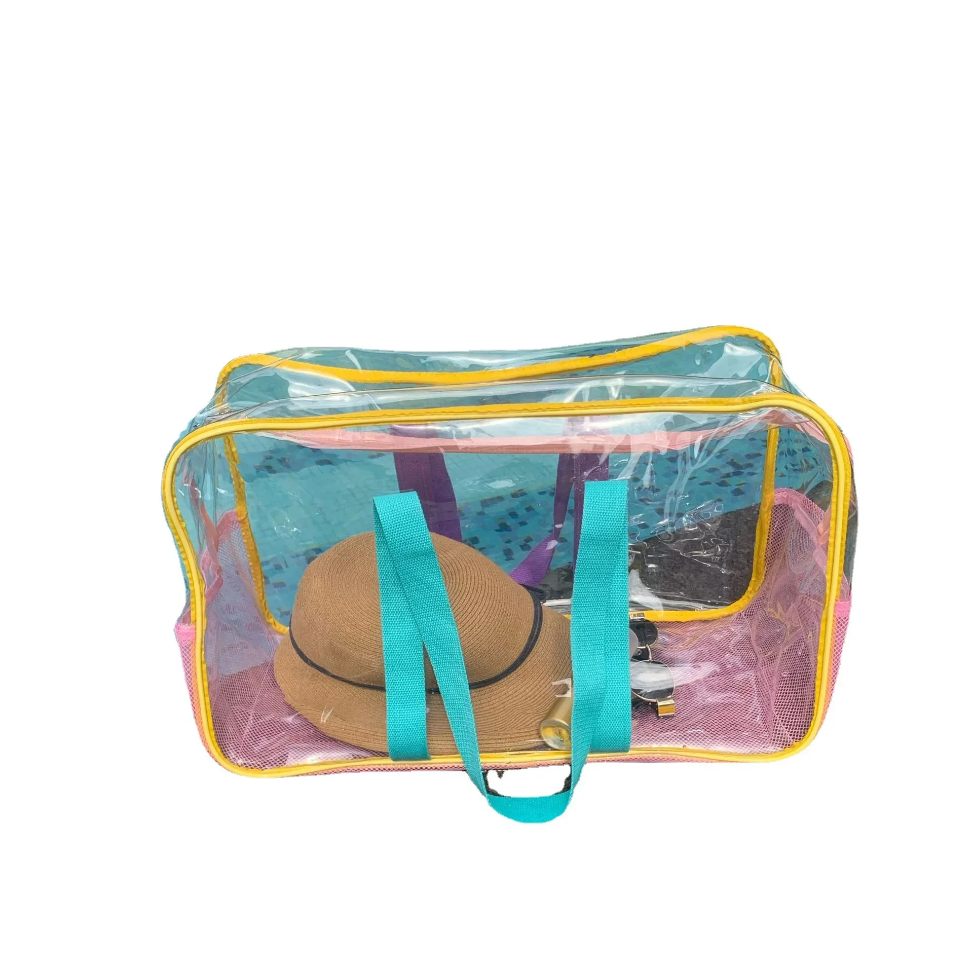 Korean Style Large Capacity Shoulder Bag Mesh Bag Transparent Waterproof Swimming Beach Vacation Jelly Pack Colorful Holiday