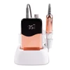 Metallic Gold Color 35000 RPM Electric Nail Drill Electric Nail File Machine Nail Drill Bits Cordless Polisher with Desktop Base 1