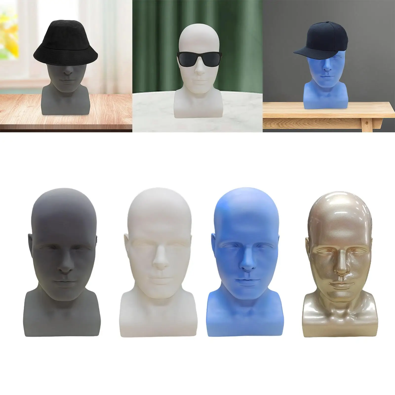 

Male Head Display Head Multipurpose Professional Mannequin Stand Hat Display Stand Mannequin Hat Eyeglass Stand Headphones Rack