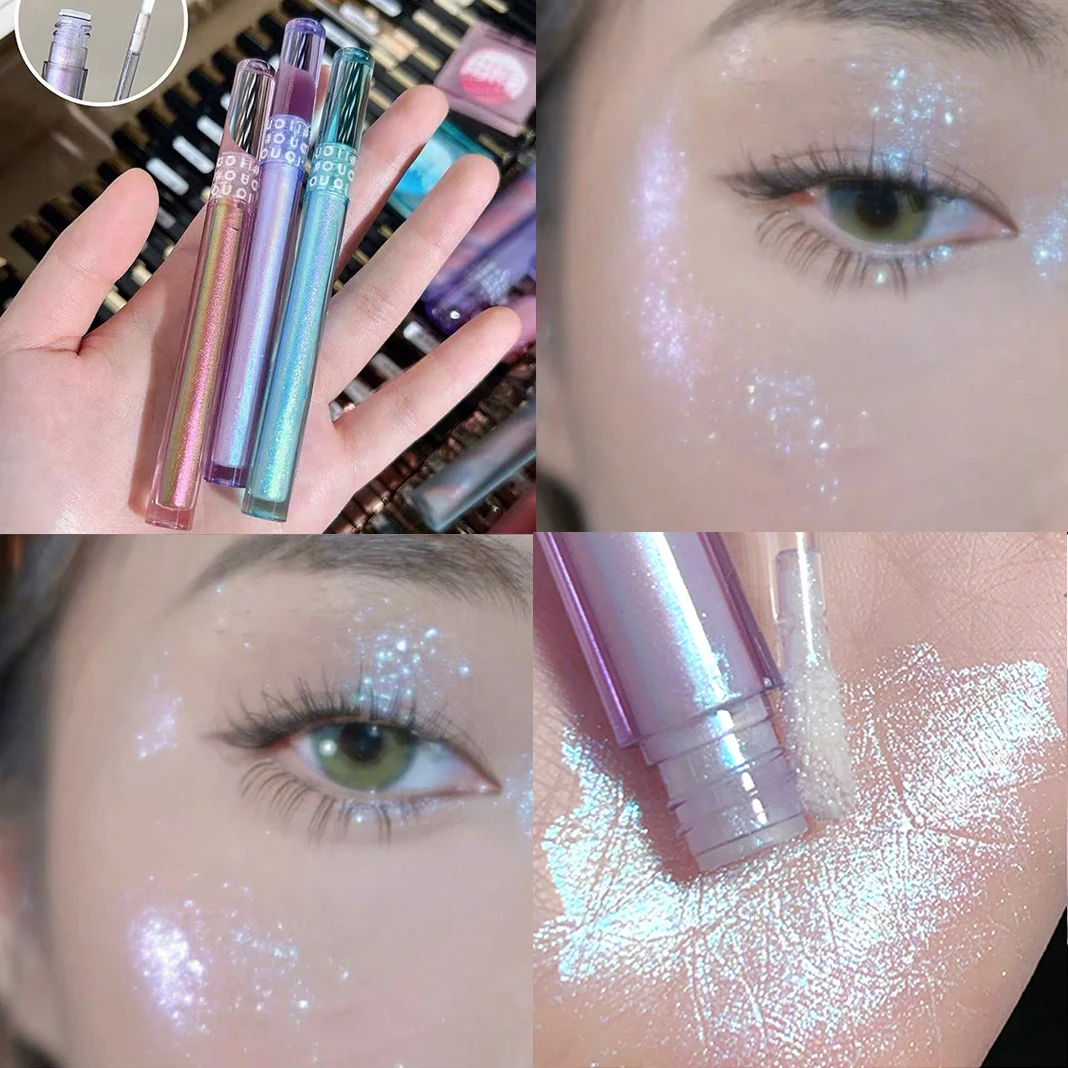 Eyeshadow Stick Liquid Eyeshadow High Color Waterproof Quick Dry Lasting Non-Fade Pearl Glitter Women Eye Makeup