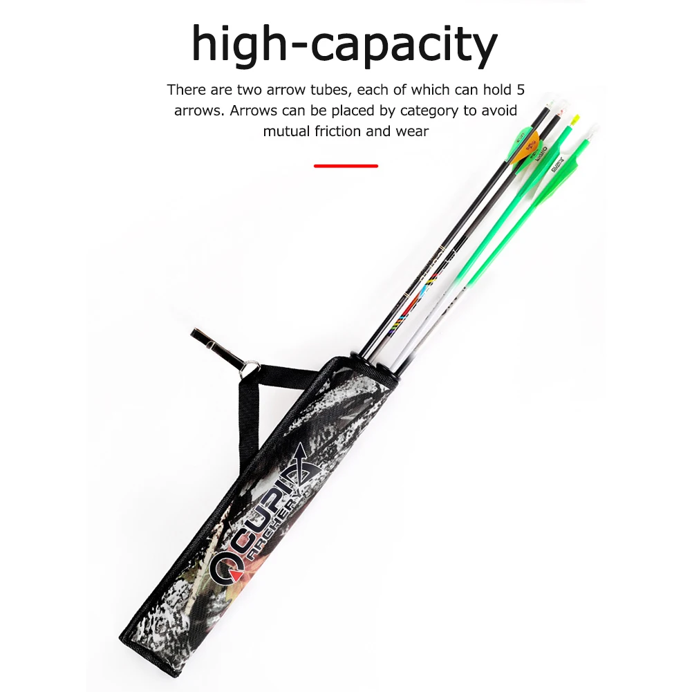 Double Tube Arrow Quiver Bags Portable Waist Hanging Archery Arrows Holder Pouch 4