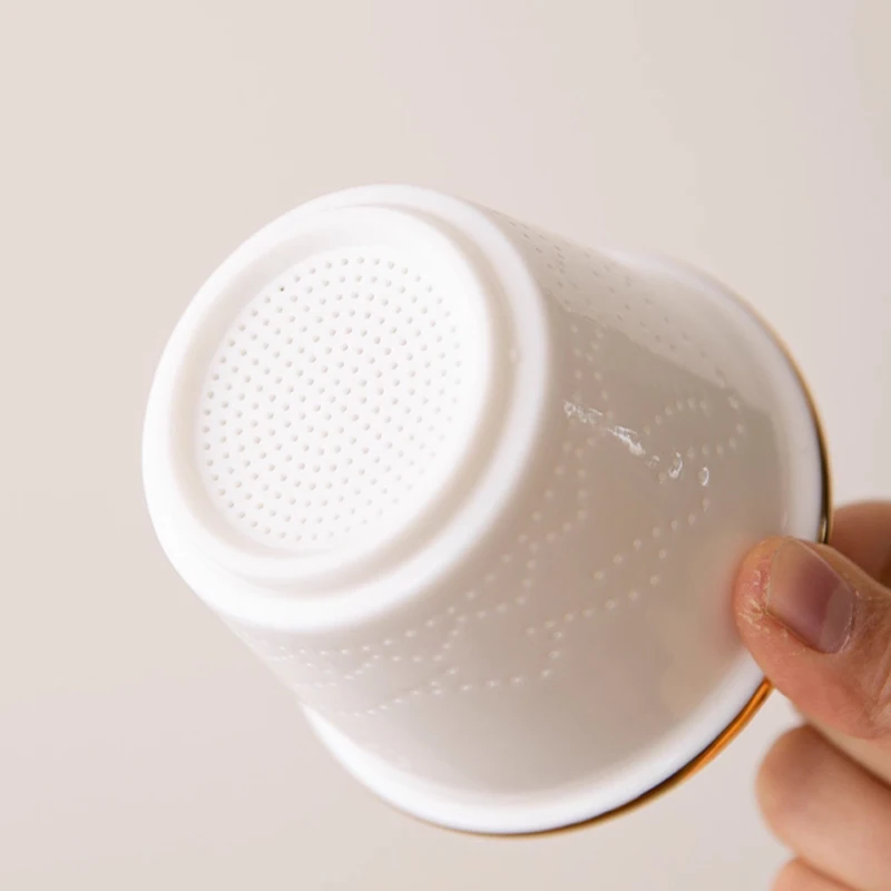 Chinese Style Ceramic Mugs, Home Personal Office Creative Teacup With Cover, Filtered Tea Water Separation, Tea Cups, 400ml, 1Pc