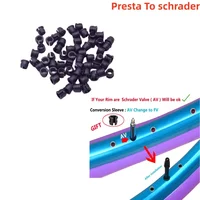 อะแดปเตอร์เปลี่ยนวาล์วจักรยานเสือภูเขา GUSTAVO จากวาล์ว Presta เป็นวาล์ว Schrader สำหรับล้อและก้านปรับวาล์ว 2