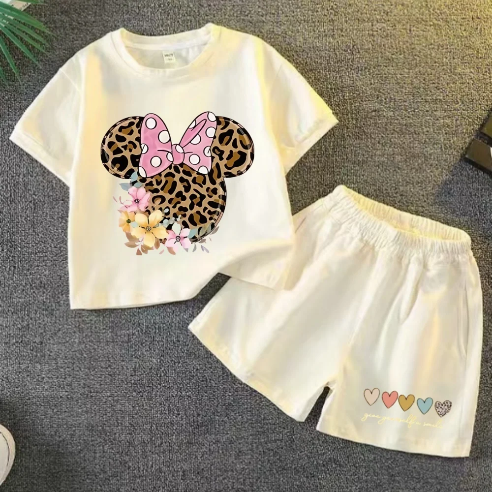 Summer Baby Girls Clothes Set Cartoon Printed T-Shirts Top And Shorts 2 Pieces Suit Children Short Sleeve Tracksuits kids clothing set kids t shirt girls clothing set