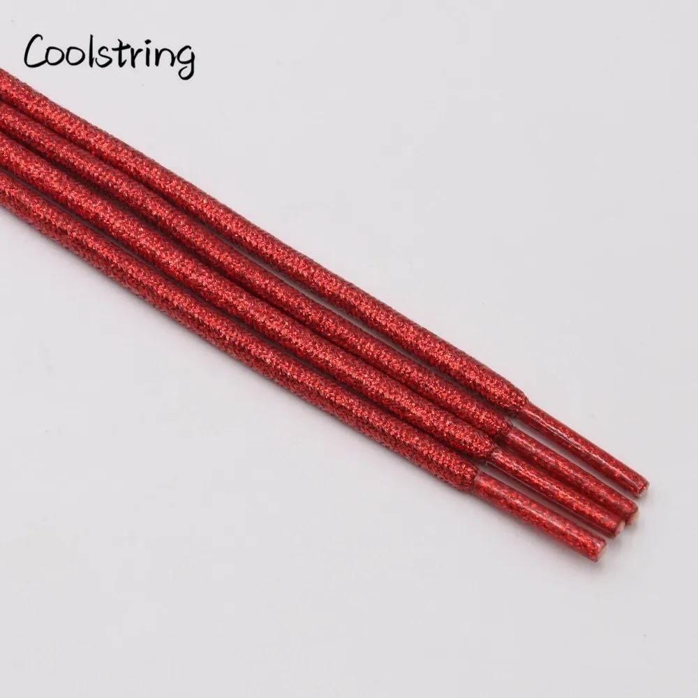 Pure Color Rounded Metallic Shoelaces Glitter Bootlaces Flashing Shiny Fashion Latchet Pearlized For Sports Canvas
