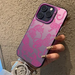 Chic Black and Pink Leopard Print Shockproof Phone Case - iPhone 14 Plus (Purple - SMTWQ030820)