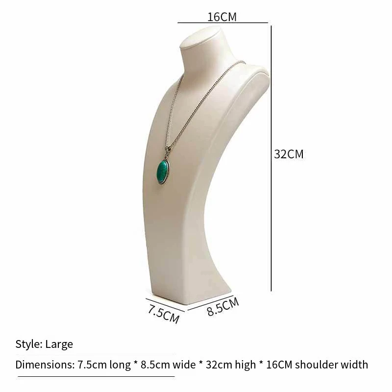 Luxurious PU Leather Jewelry Display Stand - Elegant Necklace Pendant Holder for Showcases and Photo Props