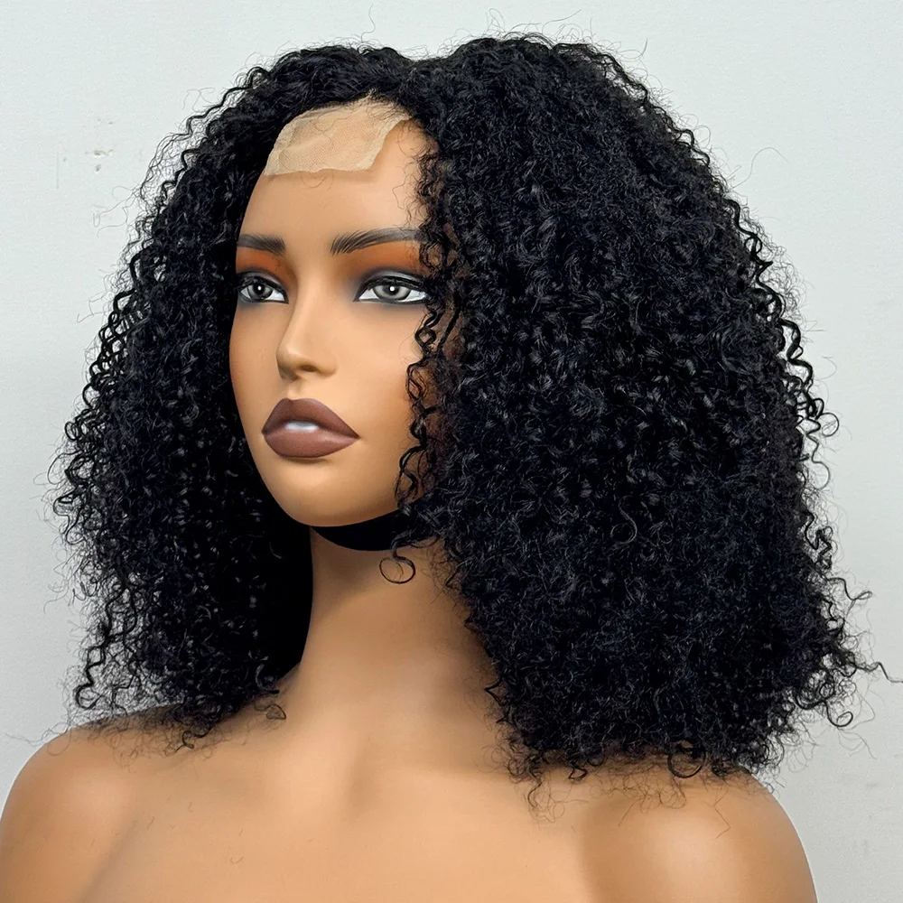 350% Density 2x6 Transparent Lace Closure Wig Afro Kinky Curly Human Hair Wigs Jerry Curly Human Hair Wig For Black Women