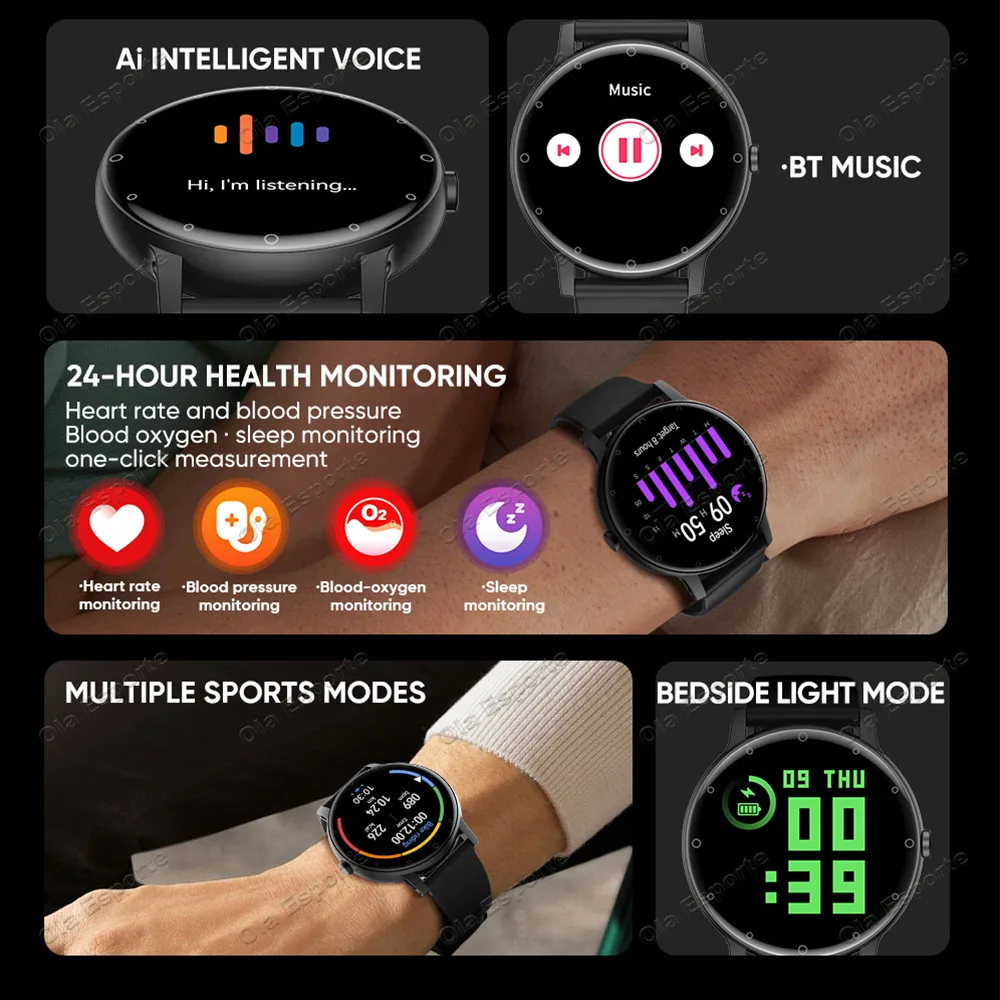 New Smart Watch Men 1.39 Inch AMOLED Screen Bluetooth Call Sports Fitness Tracker Heart Rate Health Monitoring Smartwatch Women