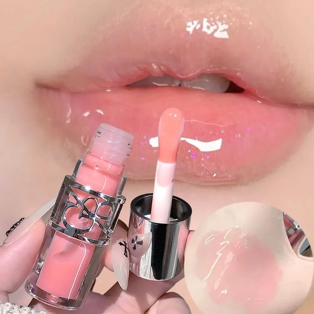 Gloss à lèvres effet miroir gris café transparent, hydratant et repulpant, longue tenue, effet huileux et juteux._voghion.com
