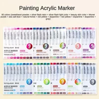9/162 Colors Acrylic Paint Art Marker Pen DIY Painting Drawing for Card Ceramic Stone Mug Glass Fabric Clothes Art Supplies