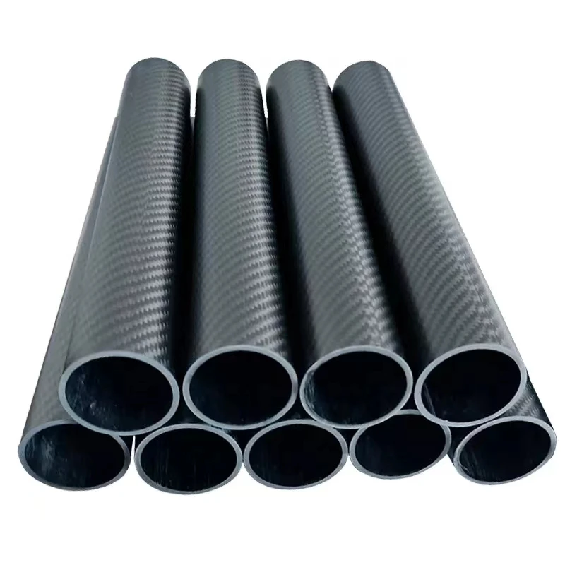 3K 탄소 섬유 튜브 트윌 매트, 코일 튜브 표면, 길이 500mm, 외경 4-40mm, 2 개