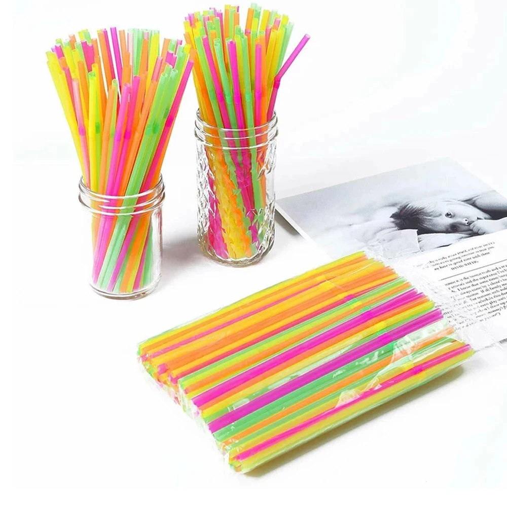 100/1000/10000Pcs Colorful&Black Drinking Straws Juice Beverage Straw Milk Tea Straws Bar Party Wedding Kitchen Accessory images - 6