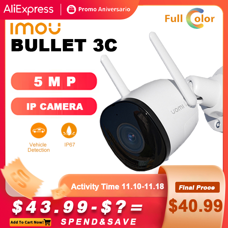 IMOU Bullet 3C 3MP/5MP IP Camera Outdoor WIFI Vehicle Detection IP67 Night Vision Security Protection Smart Cameras