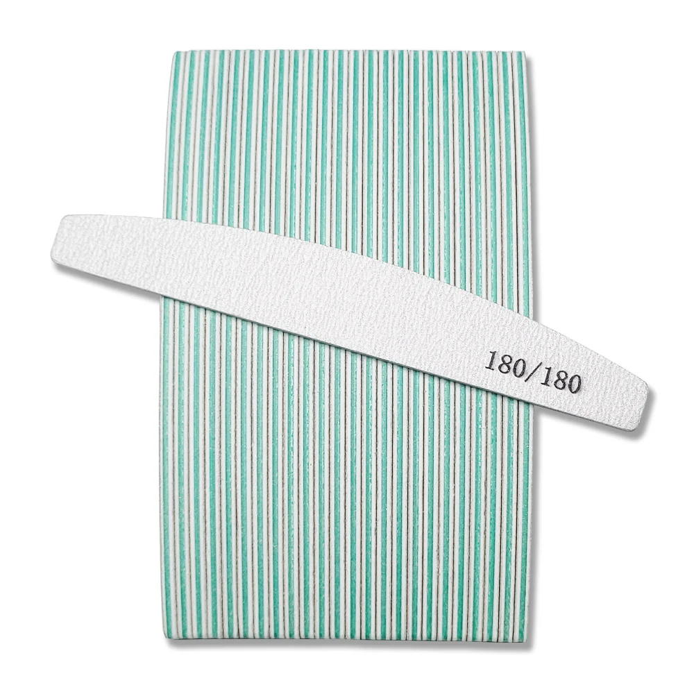 25pcs Half Moon Double-Sided Nail Files